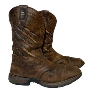 Men's Cody James Scratch American Flag Light Performance Leather Sq Toes Size 14